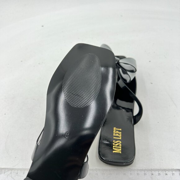 Miss Left Women Versatile Open Square Toe Flip Flops Double Bowknots Slip On Tho - Picture 5 of 7